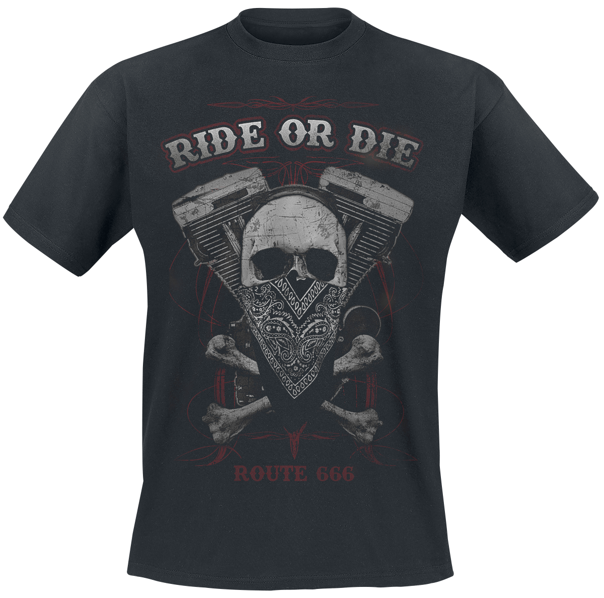 Ride Or Die Rockabilly T-Shirt - for Men - black