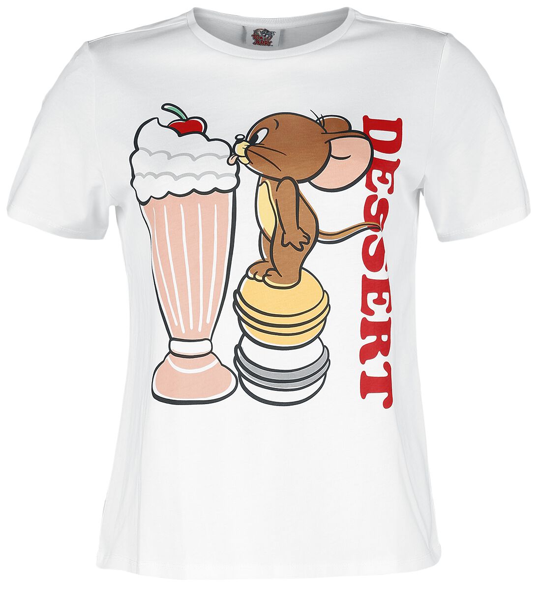 T-Shirt Manches courtes de Tom Et Jerry - Tom & Jerry - Dessert - M - pour Femme - blanc