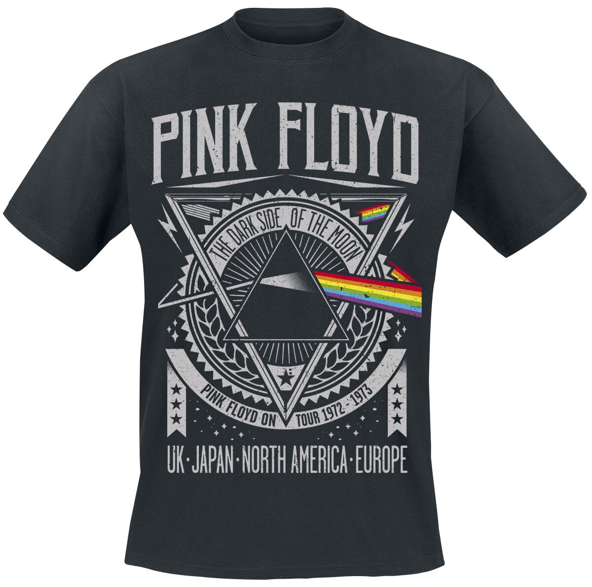 Pink Floyd T-Shirt - The Dark Side Of The Moon - Tour 1972 - M bis 3XL - für Männer - Größe XXL - schwarz  - Lizenziertes Merchandise!