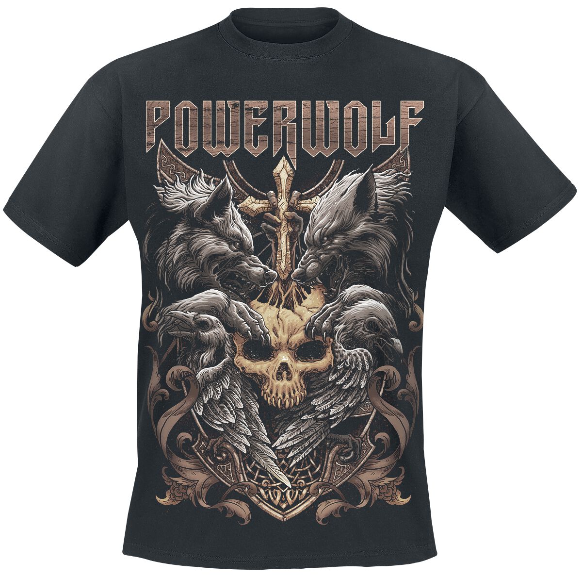 Levně Powerwolf Wolves & Ravens Tričko černá
