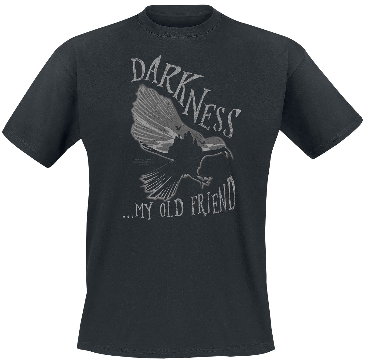 Wednesday – Gothic T-Shirt – Darkness… My Old Friend – S bis L – für Männer – Größe S – schwarz  – Lizenzierter Fanartikel