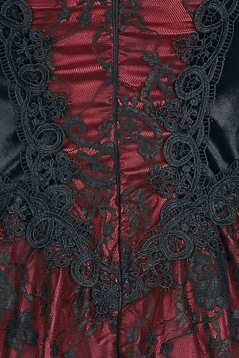 Thumbnail - Sinister Gothic Gothic Dress Langes Kleid schwarz rot in L