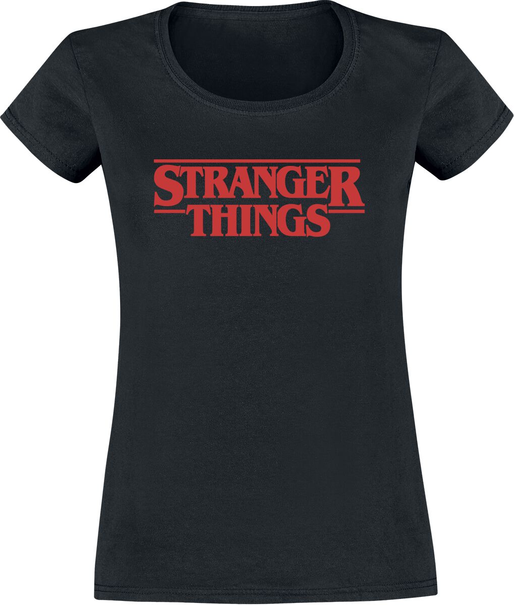 Levně Stranger Things Classic Logo Dámské tričko černá