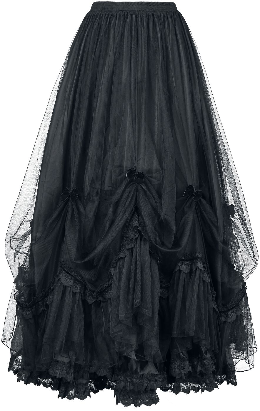 Levně Sinister Gothic Sukně Gothic Maxi sukně černá