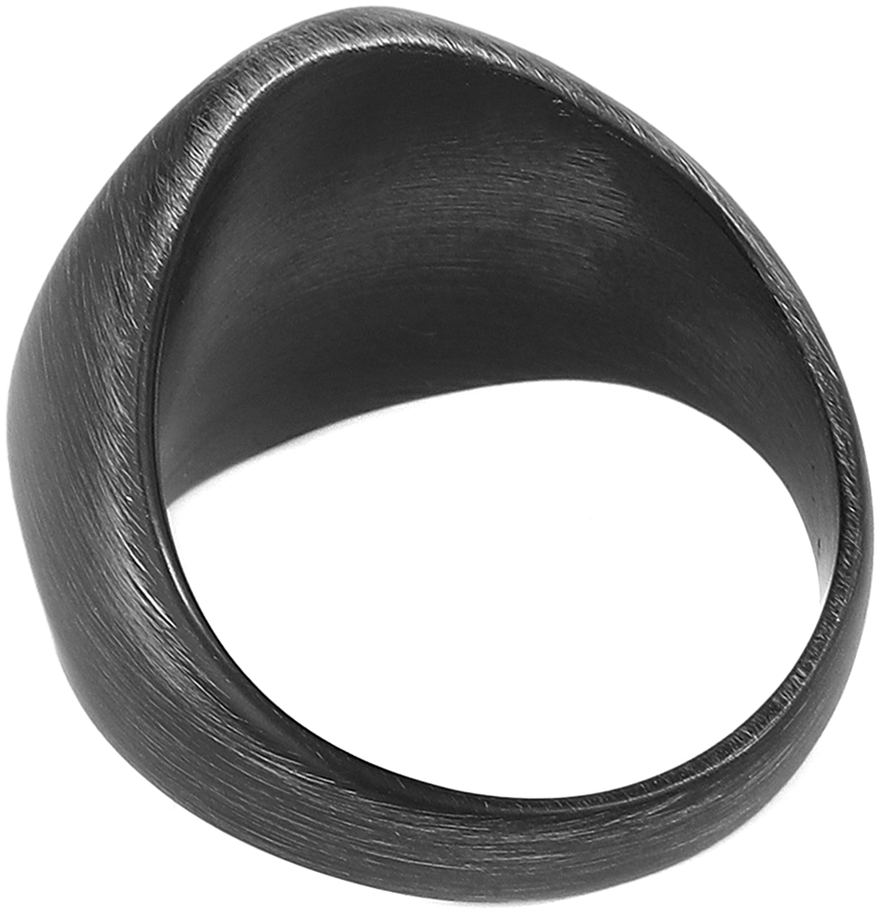 etNox Gun Metal Siegelring Ring schwarz