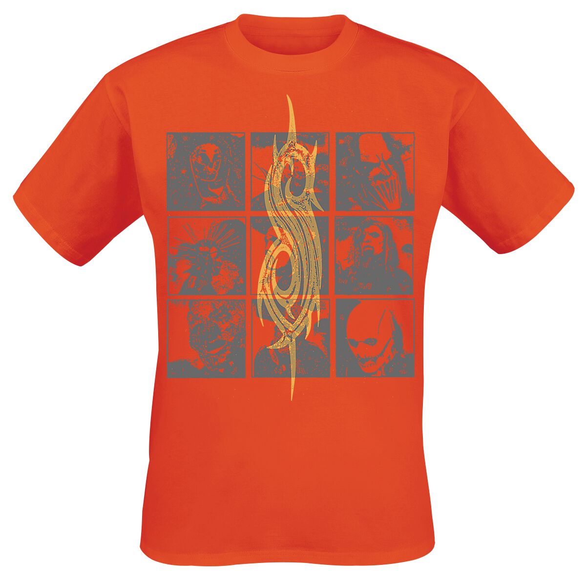 Slipknot T-Shirt - Tribal Photo Grid - S bis L - für Männer - Größe S - orange  - Lizenziertes Merchandise!
