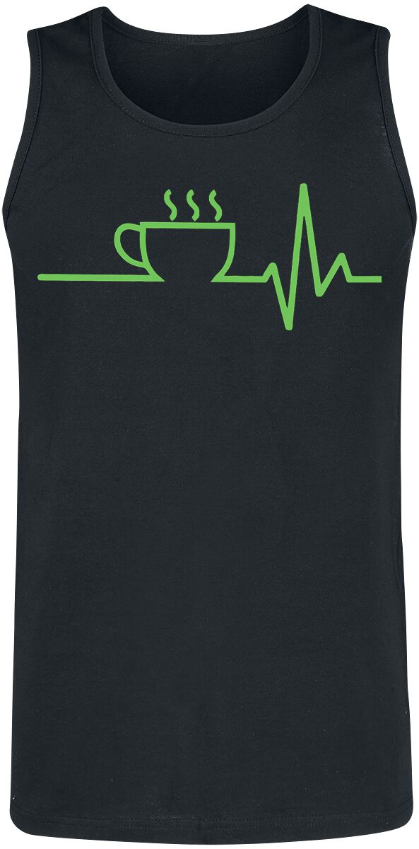Food Kaffee EKG Tank-Top schwarz in XL