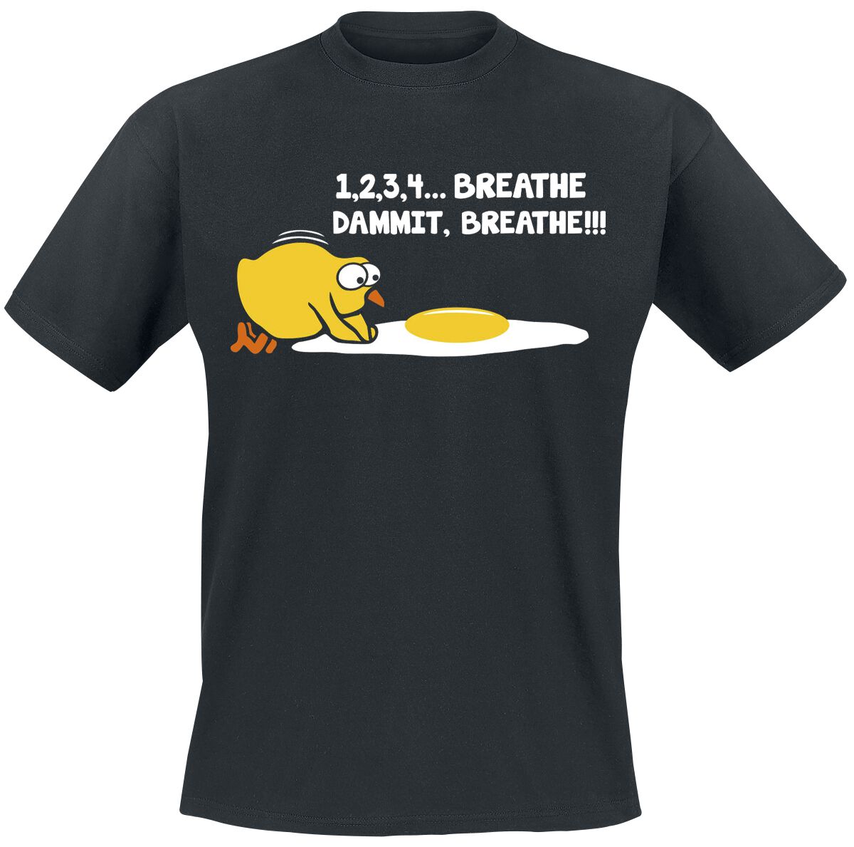 1 2 3 4... Breathe Dammit Breathe!!! T-Shirt schwarz von Sprüche