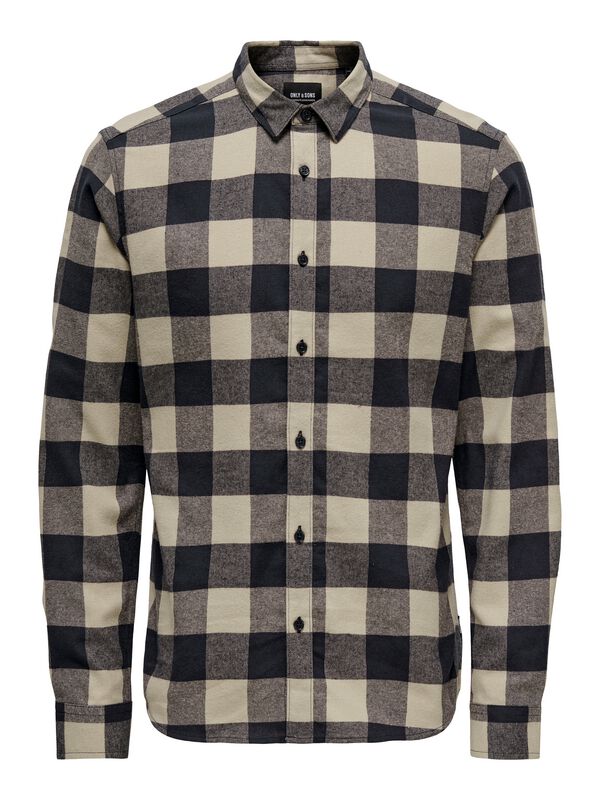 ONLY and SONS Langarmhemd - ONSGUDMUND LS CHECKED SHIRT NOOS - S bis L - für Männer - Größe L - navy