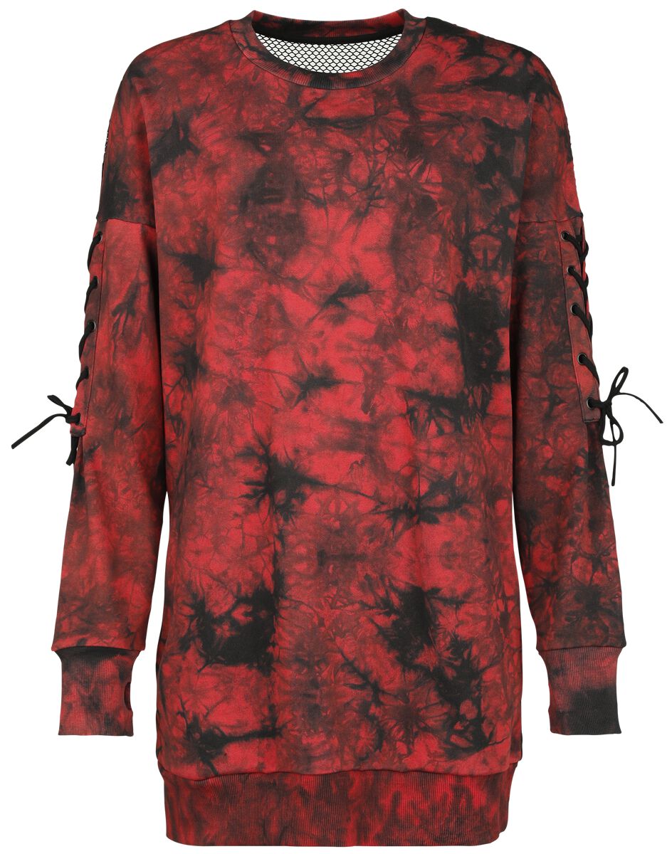 Poizen Industries - Gothic Sweatshirt - Allison Jumper - XS bis 3XL - für Damen - Größe L - rot/schwarz