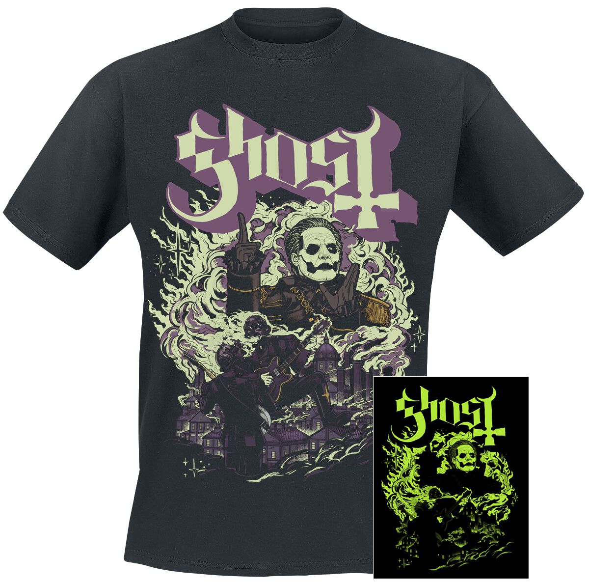 Ghost FOG YK - GITD T-Shirt schwarz in XXL
