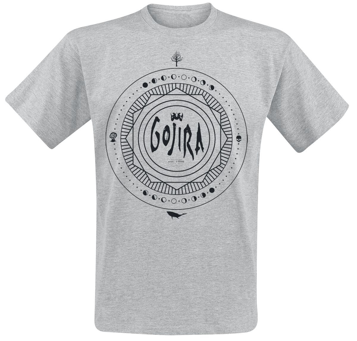 Gojira T-Shirt - Moon Phases - S bis XL - für Männer - Größe M - grau meliert  - Lizenziertes Merchandise!