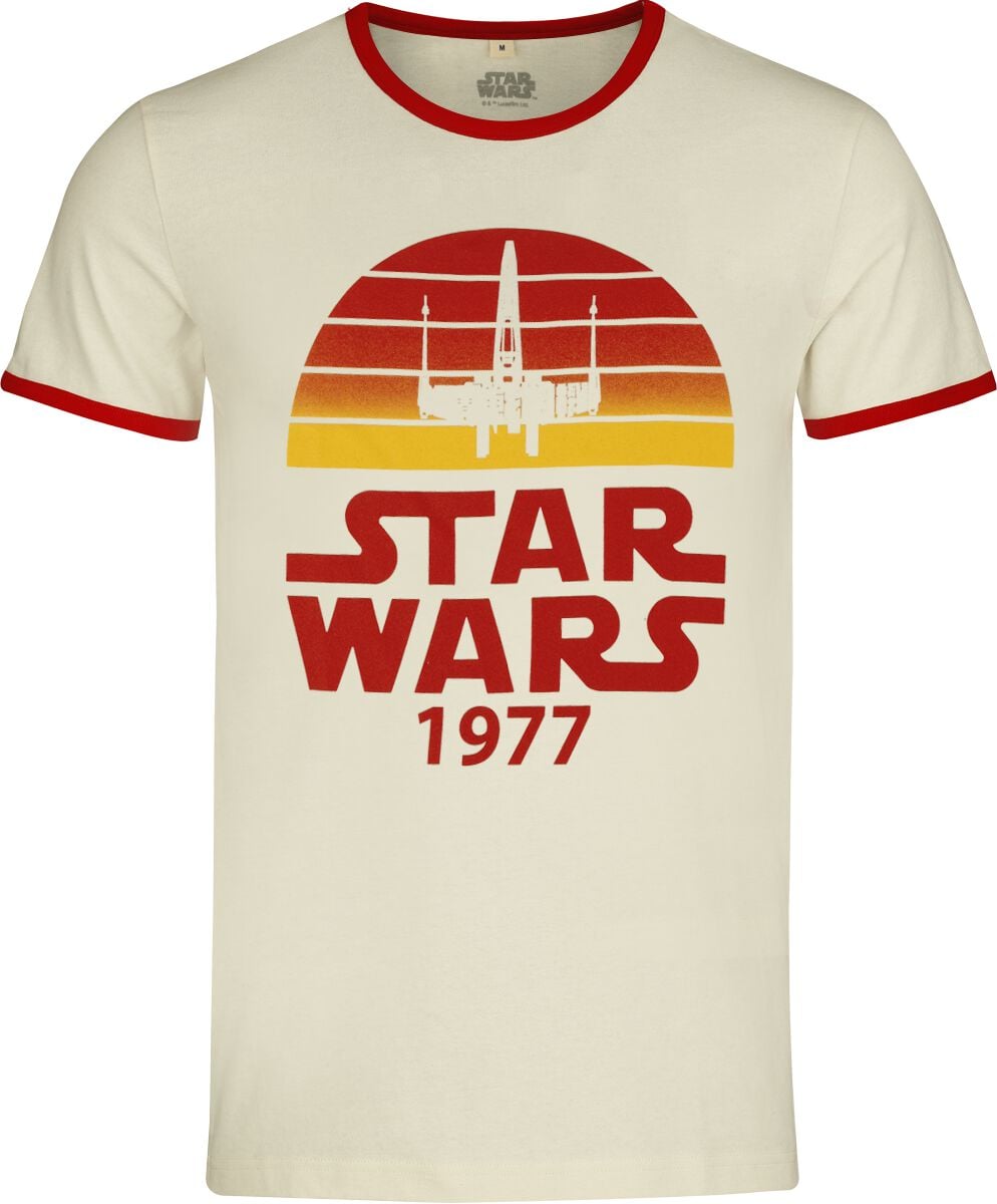 T-Shirt Manches courtes Disney de Star Wars - Logo - Ringer Shirt - M à XXL - pour Homme - blanc cassé