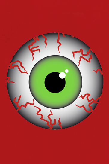 Funshirt Scary Eyeball T-Shirt rot