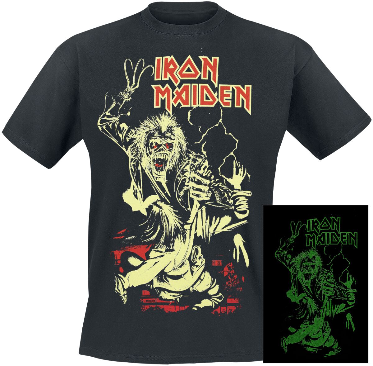 Iron Maiden Fire Ring - Glow In The Dark T-Shirt schwarz in 4XL IRONNS103892 BK