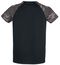 Schwarzes T-Shirt mit Rockhand-Print in camouflage