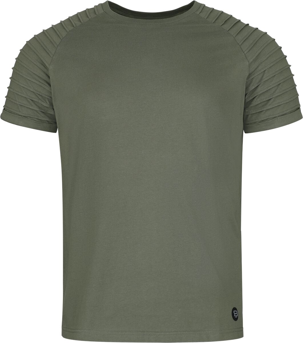 T-Shirt für Männer  oliv "T-Shirt With Decorative Folds" von RED by EMP