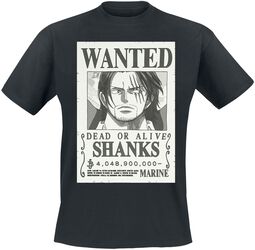Wanted - Dead or Alive - Shanks, One Piece, T-Shirt