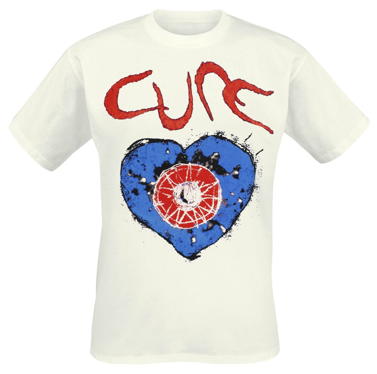 T-Shirt Manches courtes  de The Cure - Heart - S à XXL - pour Homme - blanc