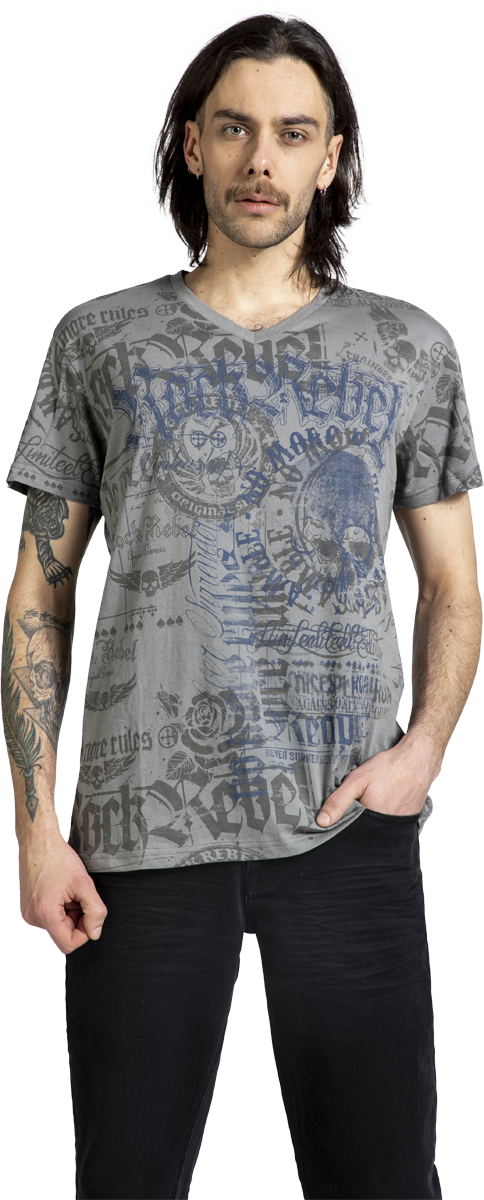 Thumbnail - Rock Rebel by EMP  T-Shirt grau in XL