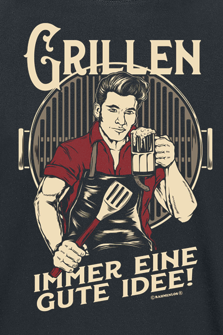 Food Grillen - Immer eine gute Idee! T-Shirt schwarz
