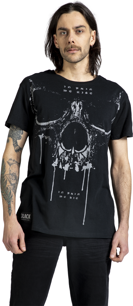Thumbnail - Black Premium by EMP Skull & Roses T-Shirt schwarz in M