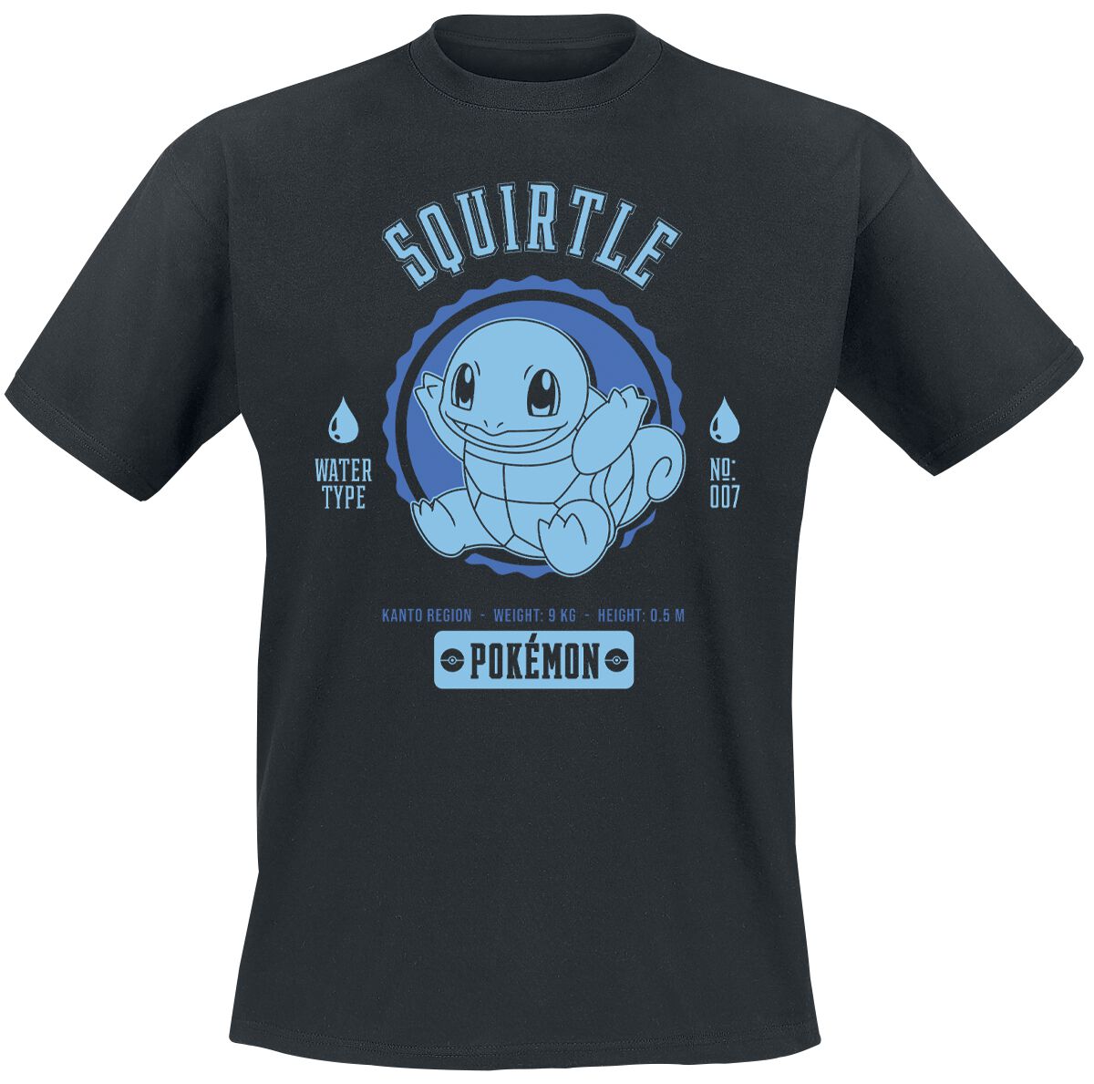 Pokémon Schiggy T-Shirt schwarz in M