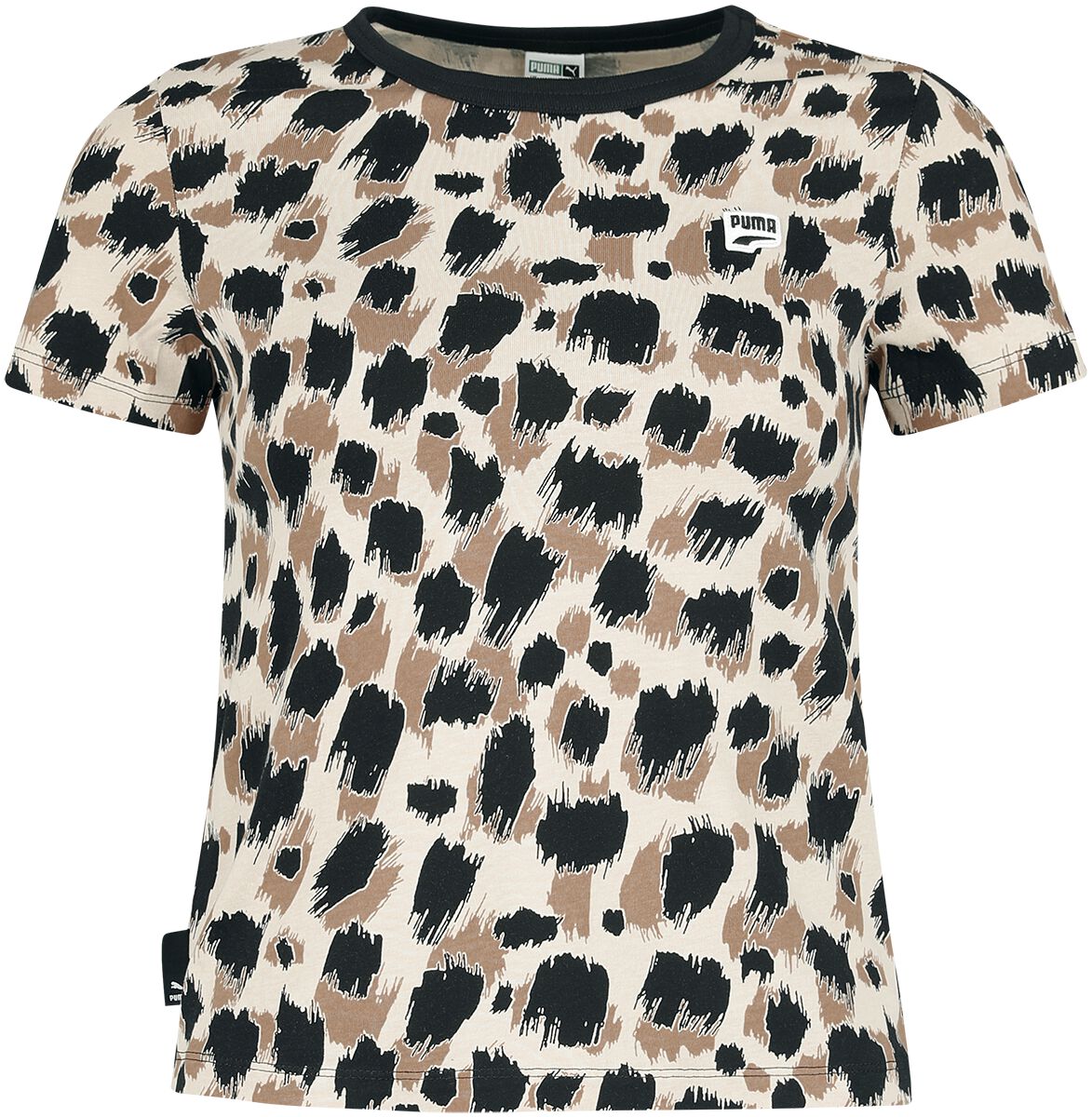 Image of T-Shirt di Puma - DOWNTOWN AOP slim-fit t-shirt - XS a XL - Donna - beige