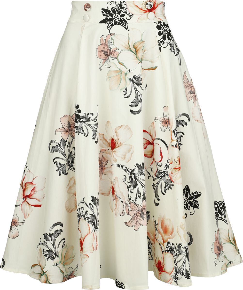 H&R London - Rockabilly Middellangt skjørt - Bloom Line Skjørt - XS til 4XL - Damer - flerfarget