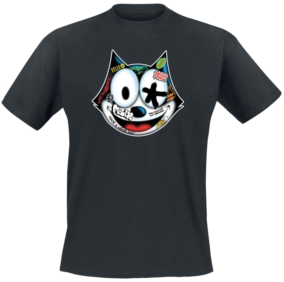T-Shirt - Graffiti - M bis XXL - für Männer - Größe L - schwarz - Lizenzierter Fanartikel - Männer - male