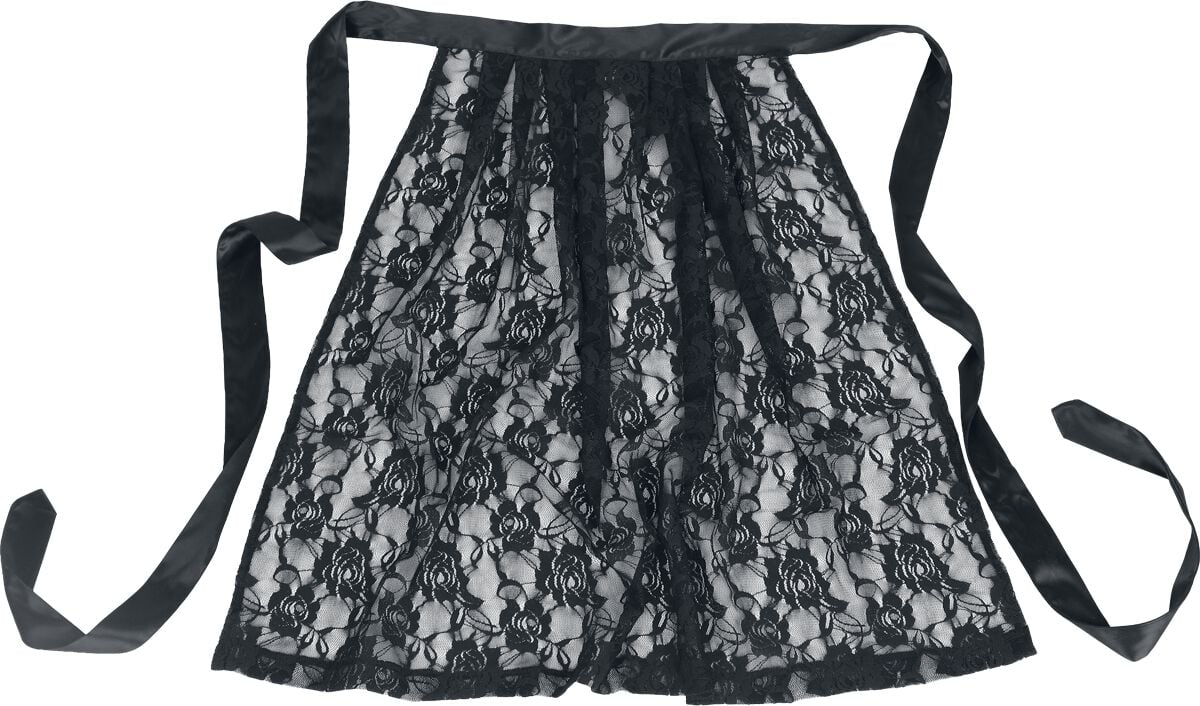 EMP Special Collection Mellemlang nederdel - Oktoberfest Lace apron - S till XXL - Damer - sort