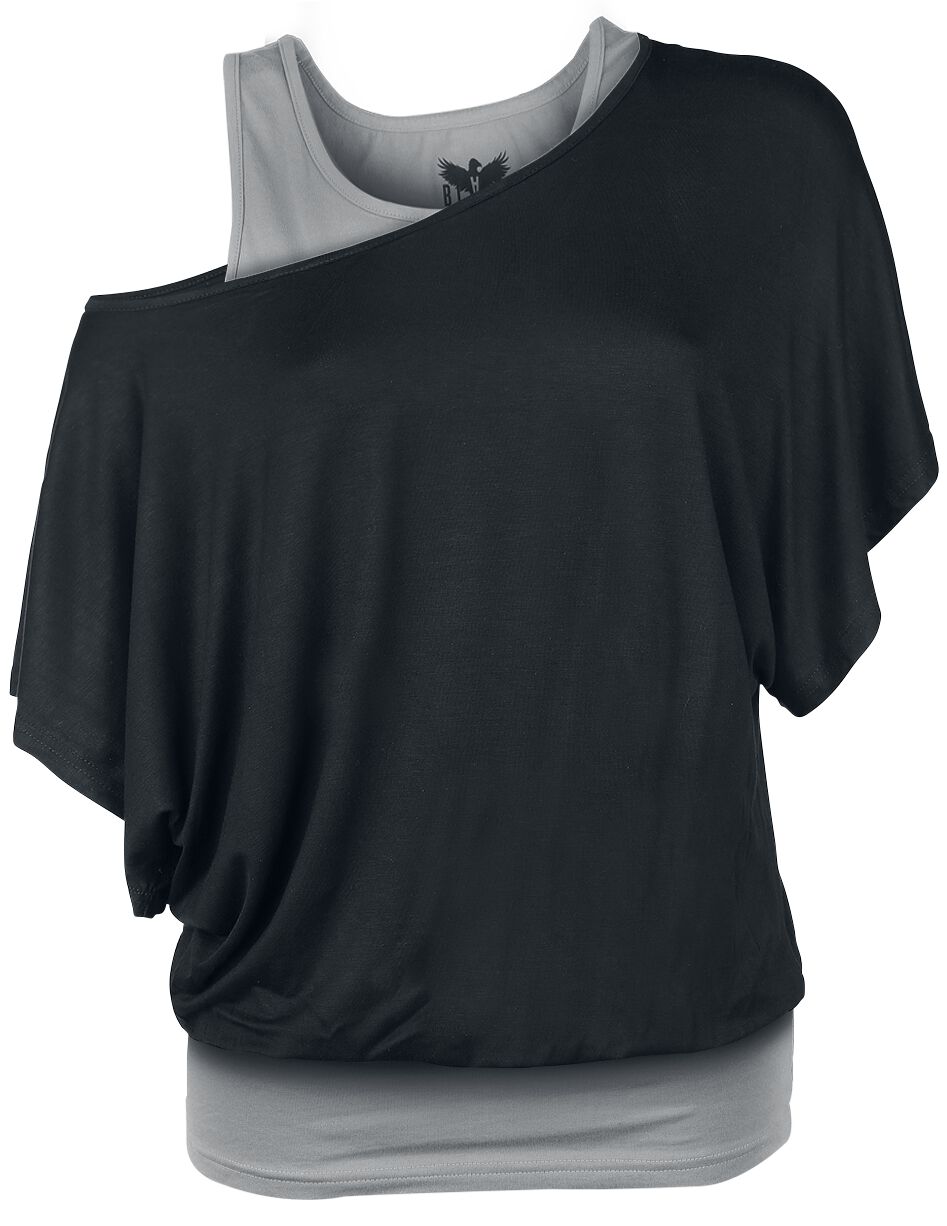Black Premium by EMP T-Shirt - When The Heart Rules The Mind - XS bis 5XL - für Damen - Größe M - schwarz/grau
