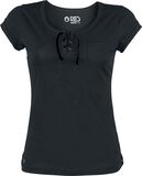 Ladies Drawcord Pocket Henley, R.E.D. by EMP, T-Shirt