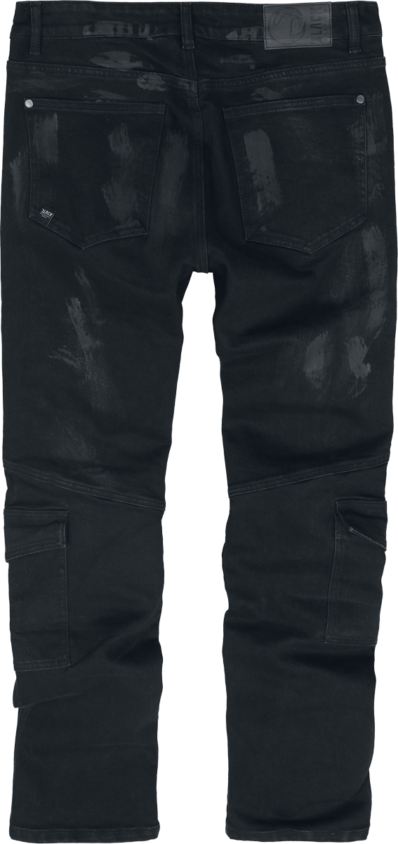 4068143324885 - Essential - Slim Cargo Jeans Jared with Lacing Jeans schwarz in W34L32