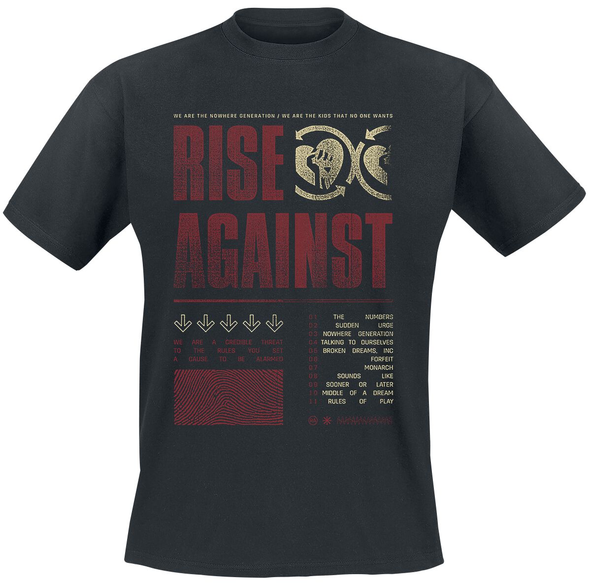 Image of Rise Against Credible Threat T-Shirt schwarz
