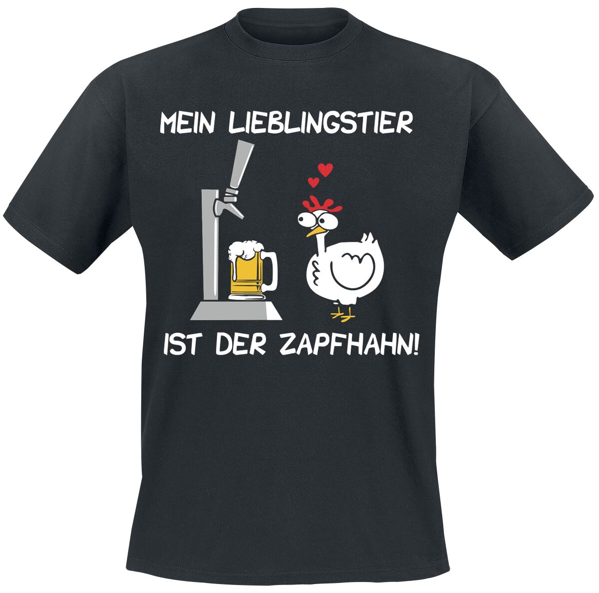 Alkohol & Party T-Shirt - Mein Lieblingstier ist der Zapfhahn - M bis 4XL - für Männer - Größe XXL - schwarz