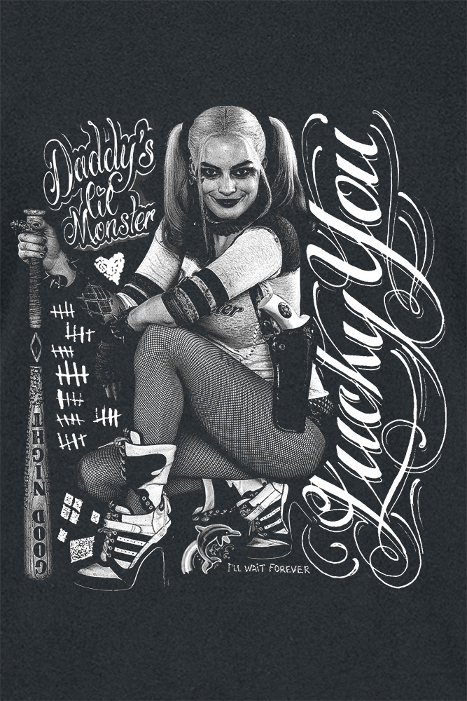 Suicide Squad - DC Comics T-Shirt - Lucky You - S bis XXL - für Damen - Größe XL - schwarz  - Lizenzierter Fanartikel