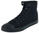 Schwarze Sneaker mit gesticktem Anker und farbigen Details, Black Premium by EMP, Sneaker high