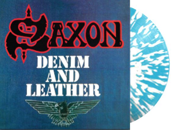 Saxon Denim And Leather LP splattered