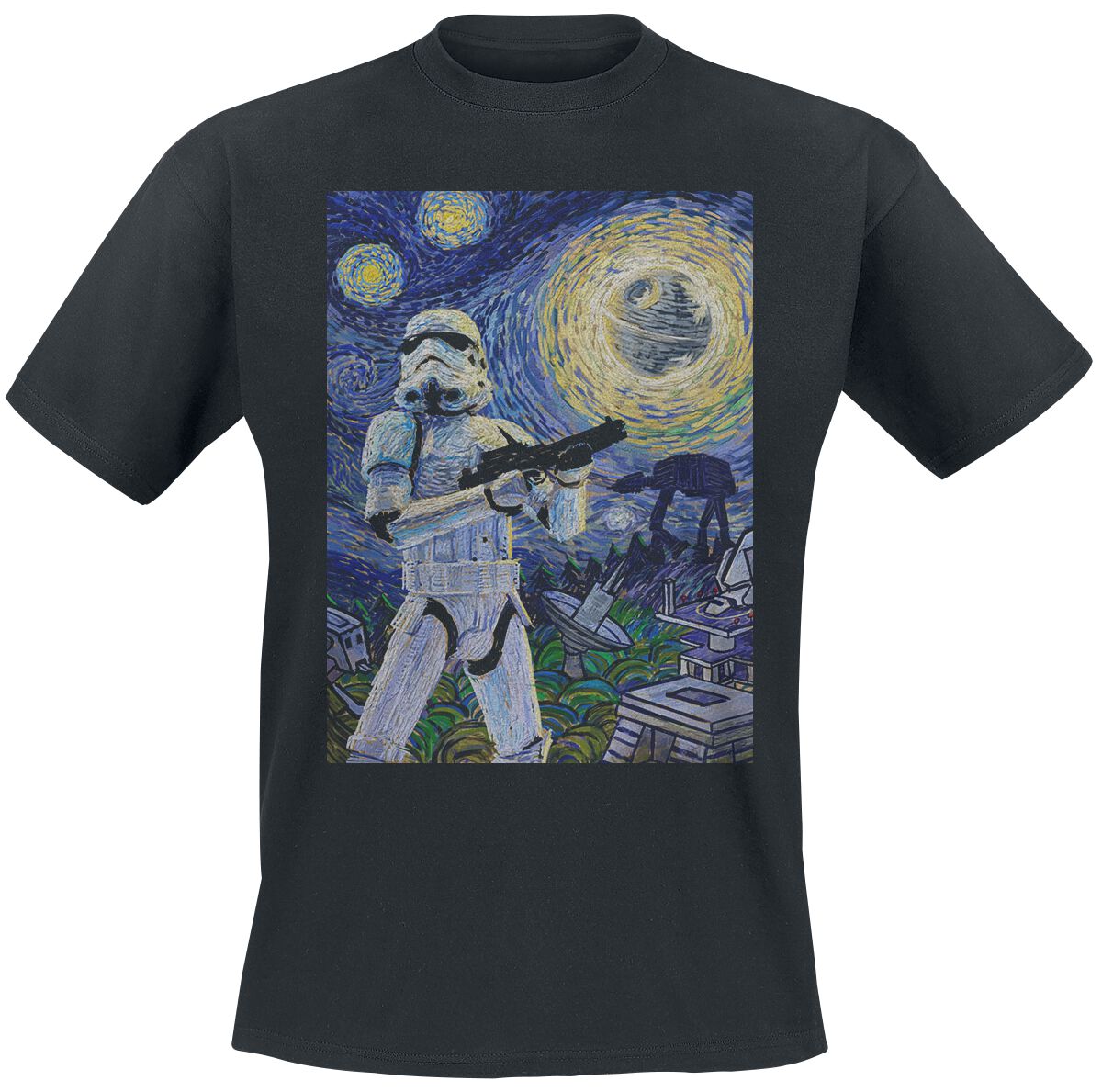 Star Wars T-Shirt - Stormy Night - S bis XXL - für Männer - Größe S - schwarz  - Lizenzierter Fanartikel