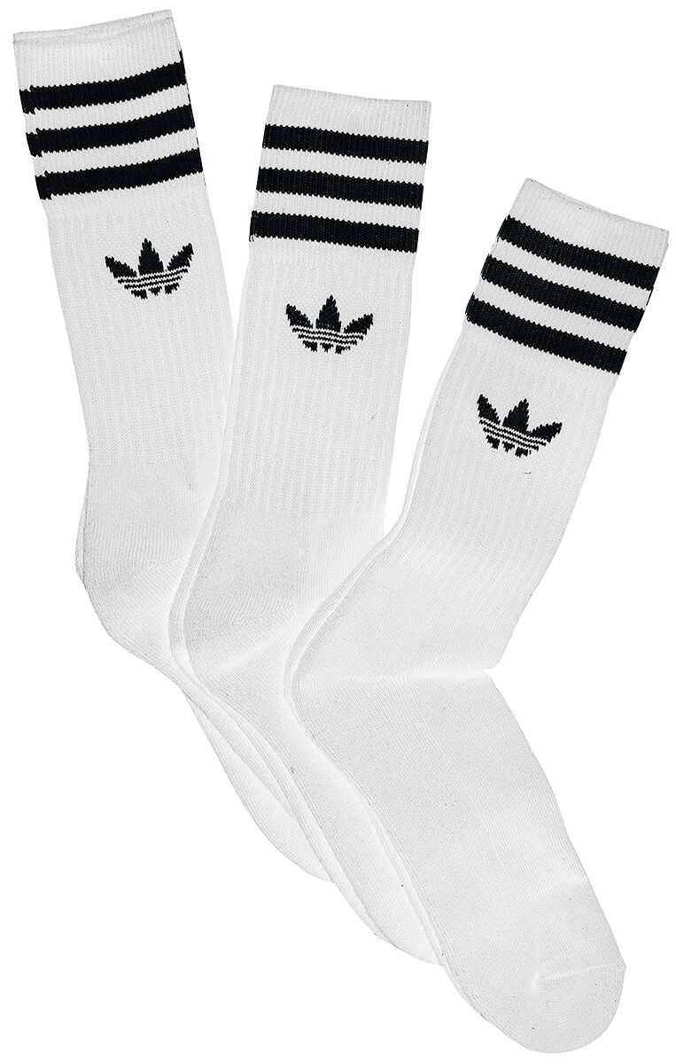 Image of Adidas Solid Crew Sock 3 Pack Socken weiß/schwarz