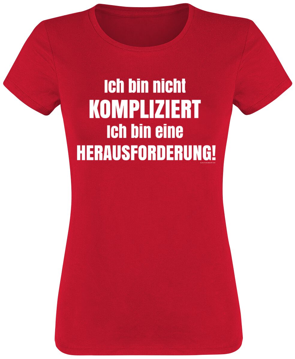 Sprüche Ich bin nicht kompliziert! T-Shirt rot Sprüche Ich bin nicht kompliziert! T-Shirt rot