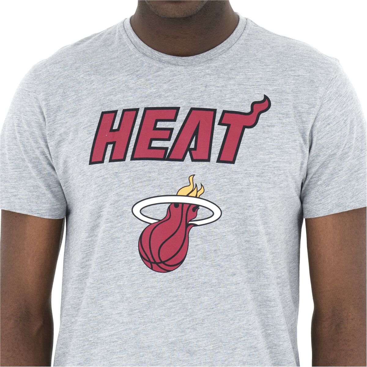 New Era - NBA T-Shirt - Miami Heat - S bis XXL - für Männer - Größe M - heather grey