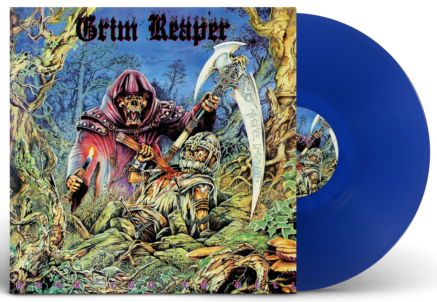 Grim Reaper Rock you to hell LP blue
