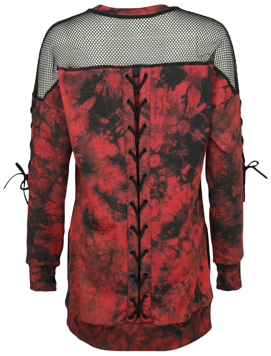 Poizen Industries - Gothic Sweatshirt - Allison Jumper - XS bis L - für Damen - Größe M - rot/schwarz