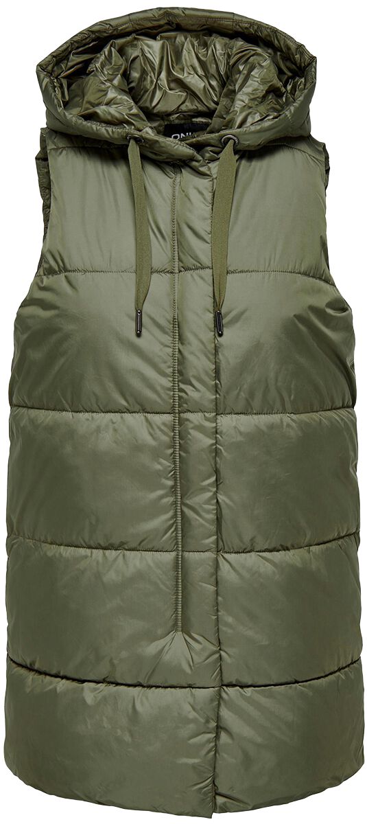 Image of Gilet di Only - Newasta puffer waistcoat - XS a XL - Donna - verde oliva