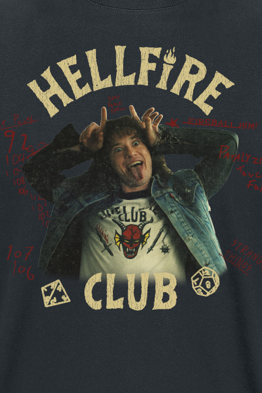Stranger Things T-Shirt - Eddie - S bis XXL - für Männer - Größe L - schwarz  - Lizenzierter Fanartikel