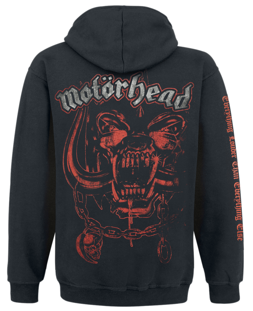 Motörhead Kapuzenjacke - Everthing Louder - S bis XXL - für Männer - Größe M - schwarz  - Lizenziertes Merchandise!
