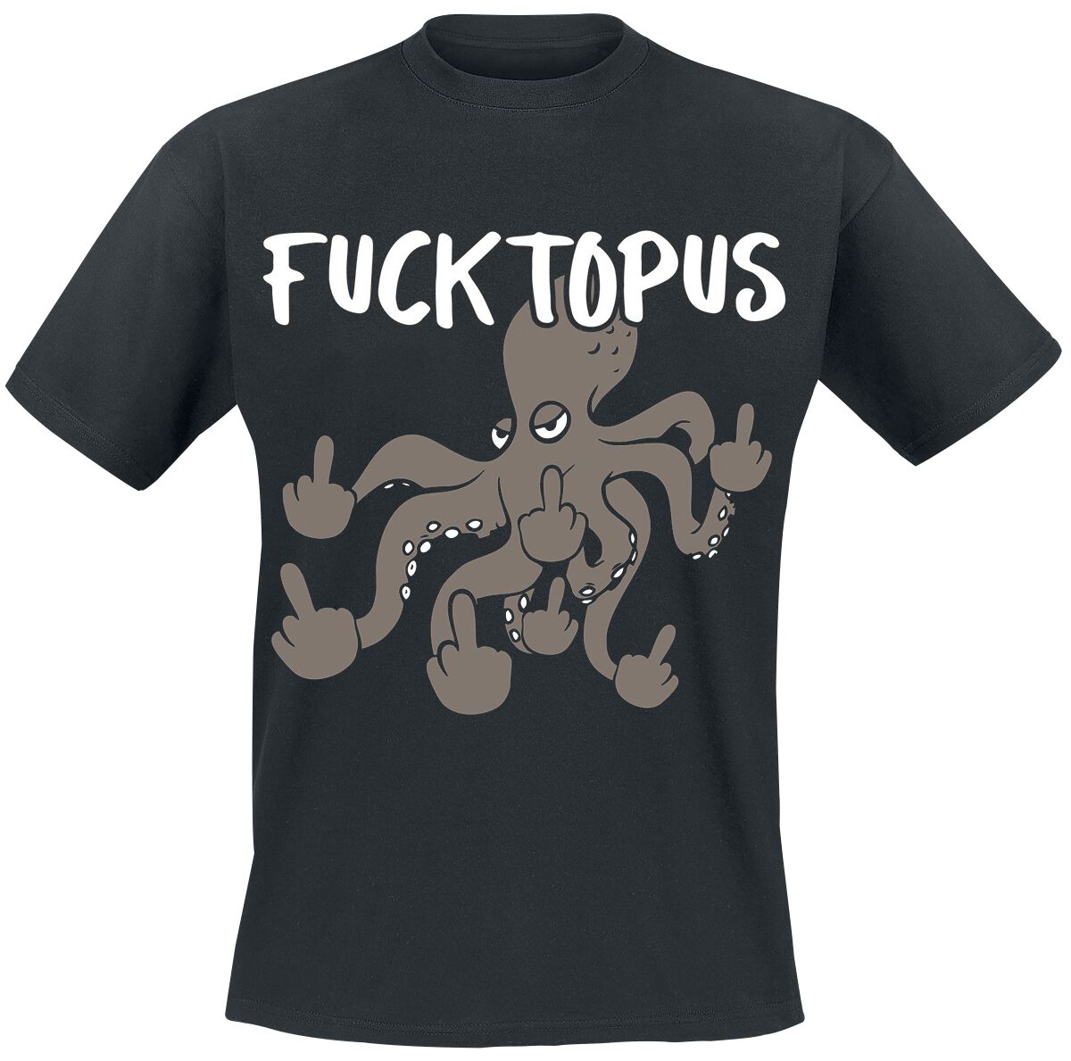 Tierisch Fucktopus T-Shirt schwarz in M