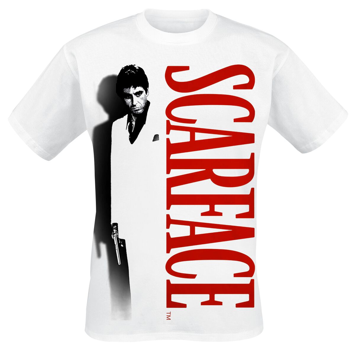 T-Shirt Manches courtes de Scarface - Shadow - S à XL - pour Homme - blanc